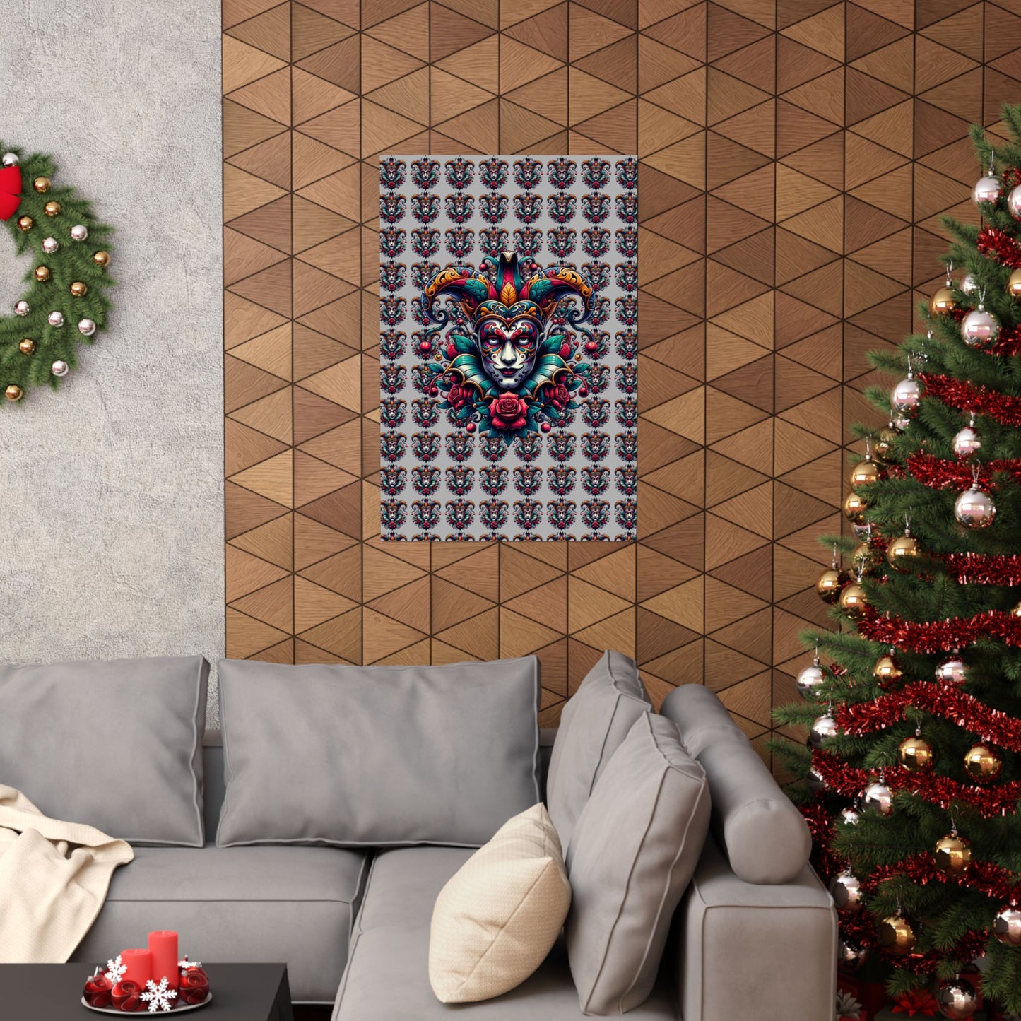 Vibrant Masquerade Wall Art, Bohemian Home Decor, Unique Gift