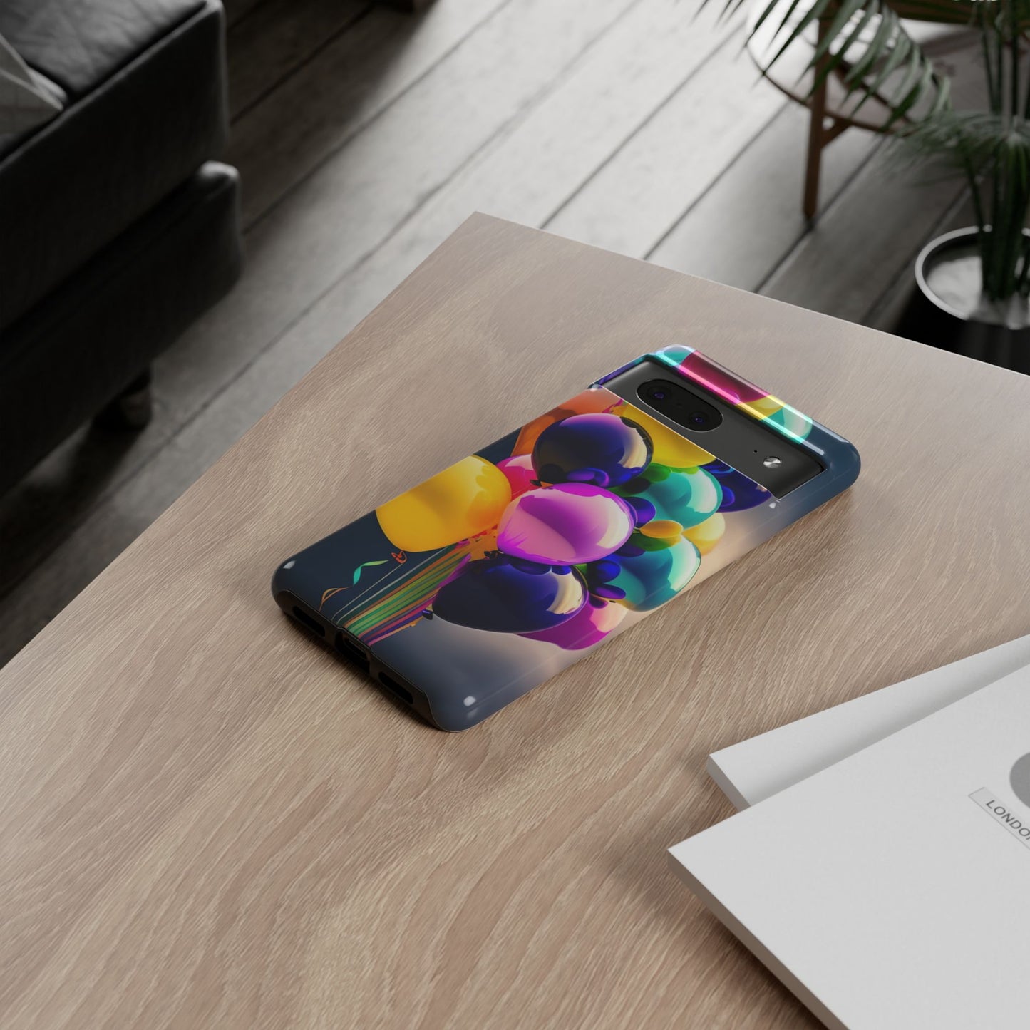 Colorful Balloon Tough Phone Case — Vibrant Party Balloons Protective Cover