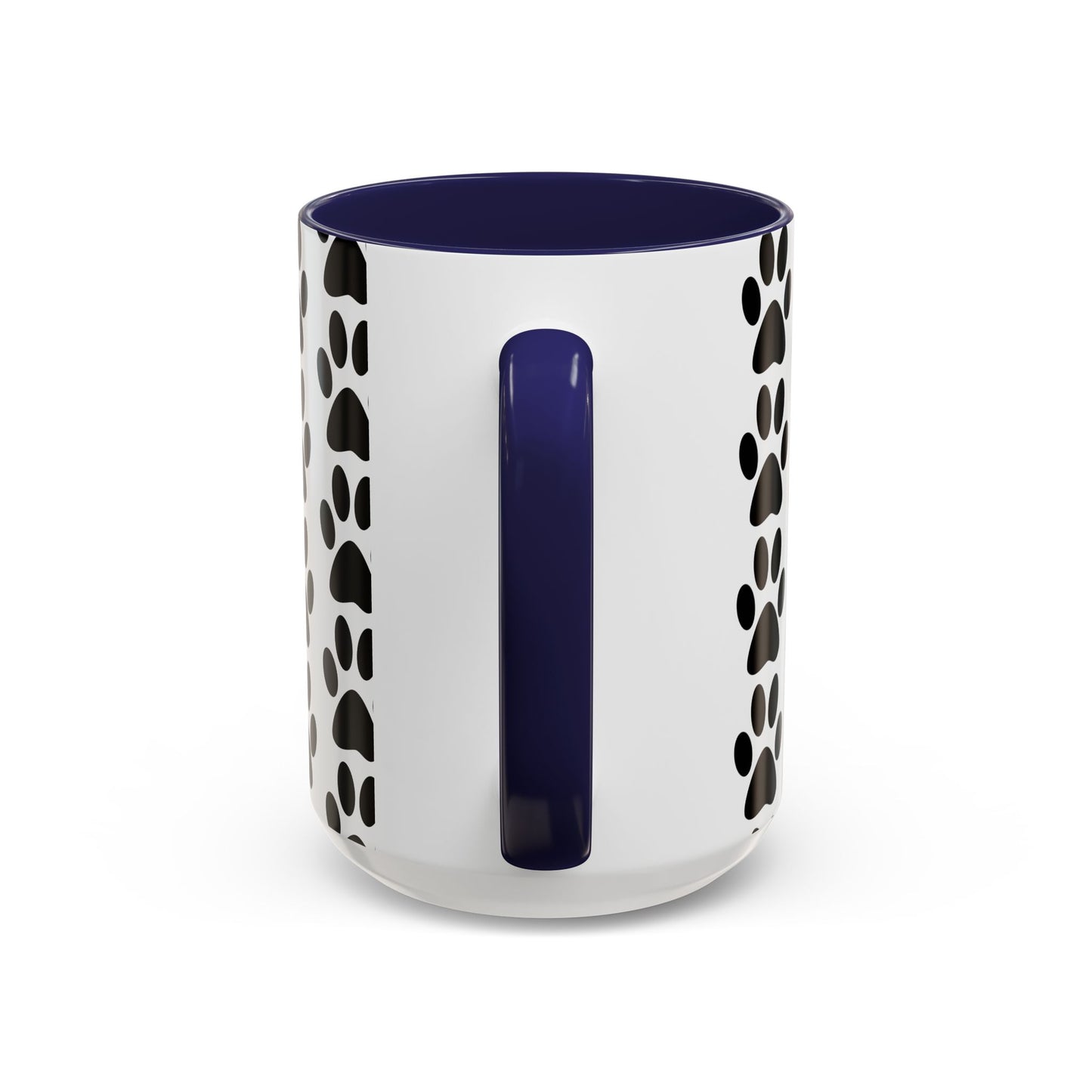 Paw Print Accent Coffee Mug - Dog Lover Gift, Black and White Pet Mug, Cute Animal Decor, Personalized Pet Owner Present, Coffee Tea Cup