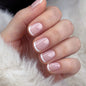 Minimalist French White Wearing Nail Short Square Nail Wearing Nail Sheet Finished Product Wholesale Foreign Trade Hot Sale