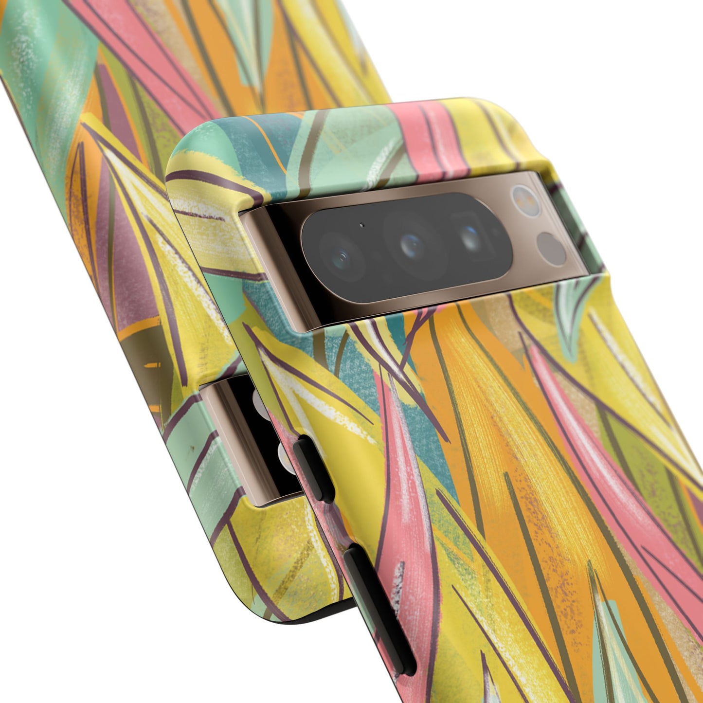 Vibrant Phone Case with Colorful Leaf Design, Tough Cases for Nature Lovers, Eco-Friendly Gift, Summer Vibes, Floral Phone Cover