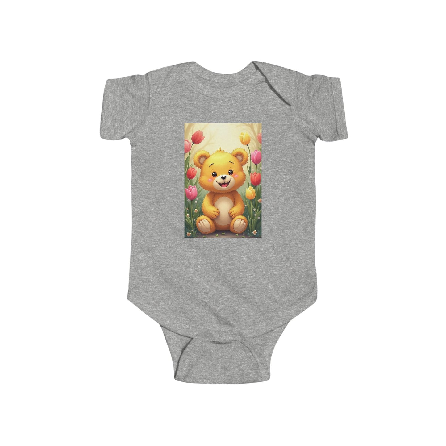 Cute Teddy Bear Infant Bodysuit, Baby Shower Gift, Newborn Outfit, Toddler Clothing, Cute Baby Clothes, Floral Baby Bodysuit