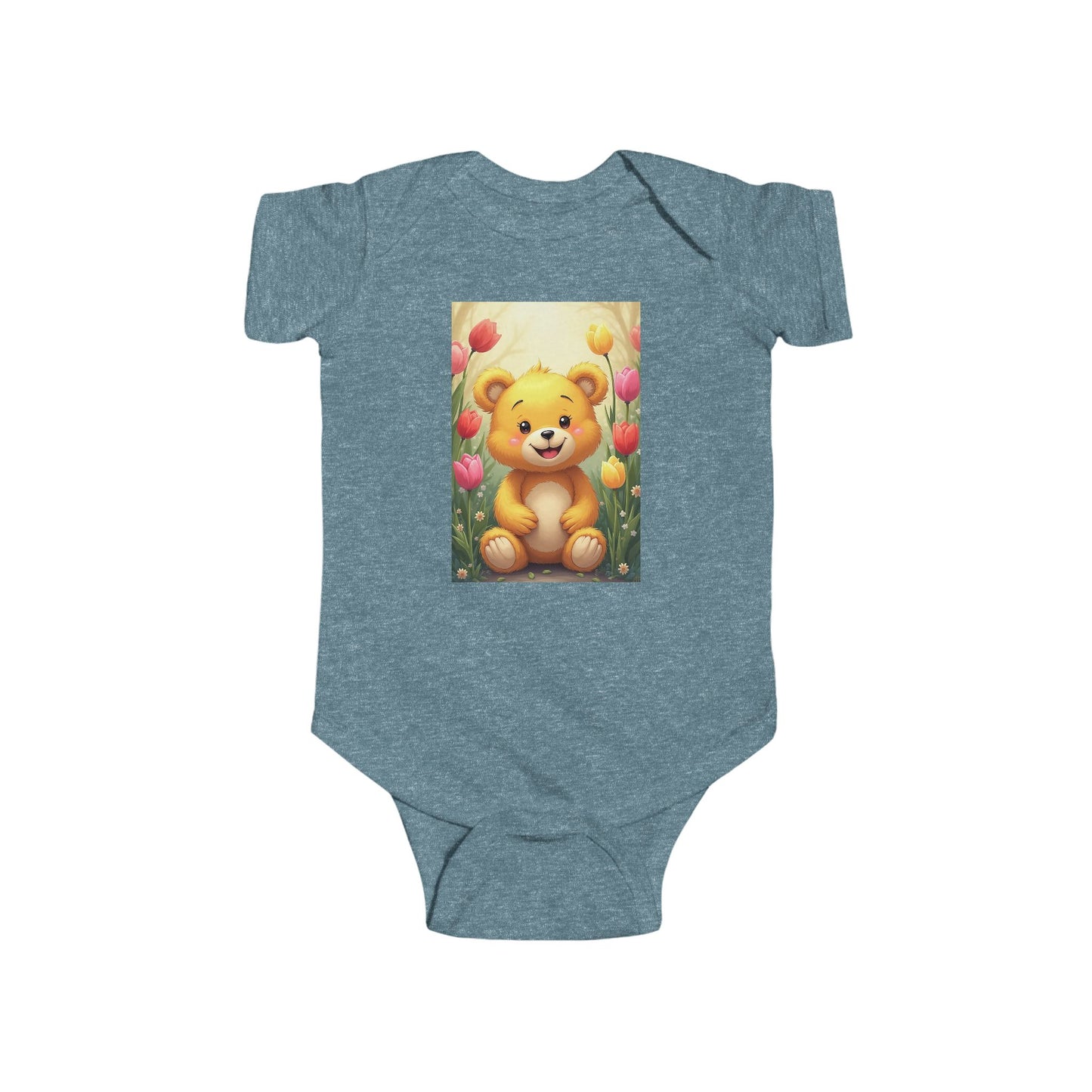 Cute Teddy Bear Infant Bodysuit, Baby Shower Gift, Newborn Outfit, Toddler Clothing, Cute Baby Clothes, Floral Baby Bodysuit