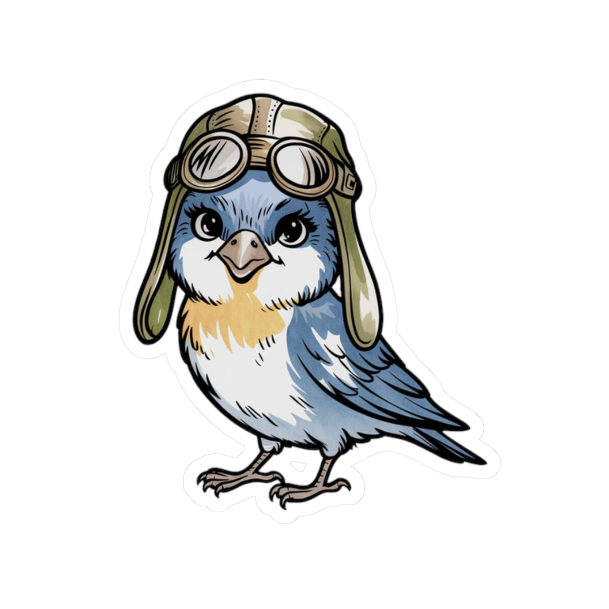 Whimsical Aviator Bird Stickers | Perfect for Laptop Décor, Scrapbooking, Gifts, Travel Enthusiasts, Childhood Nostalgia