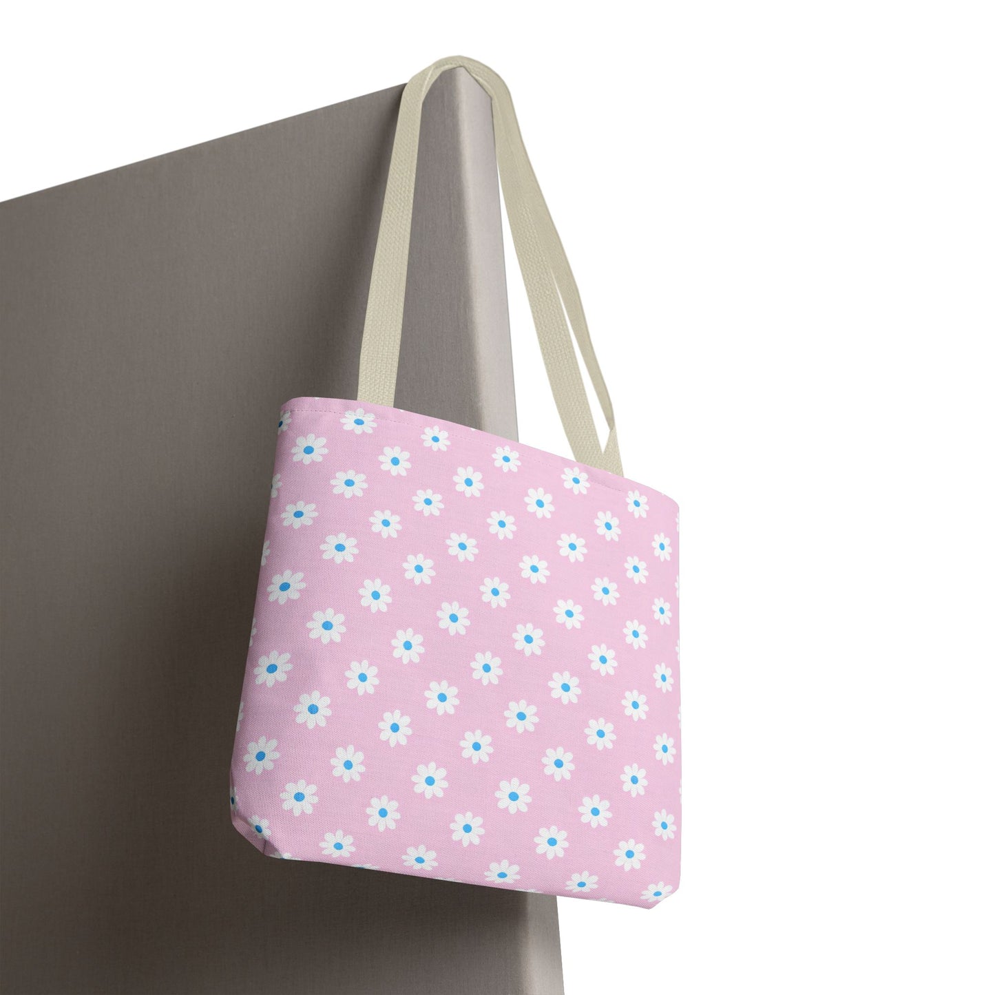 Pink Daisy Pattern Tote Bag — Floral Everyday Canvas Shopper