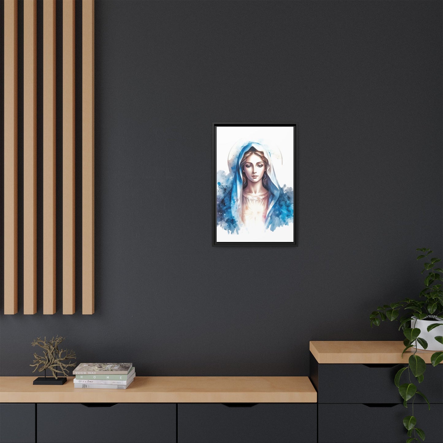 Framed Canvas Art Print, Spiritual Decor, Religious Artwork, Wall Decor, Gift for Faith, Elegant Home Decoration