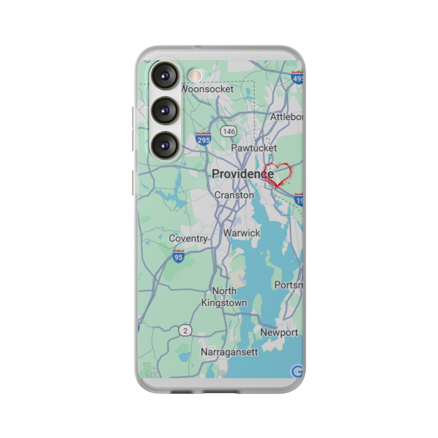 Providence Heart Map Phone Case - Custom Flexible Smartphone Protector, Gift for Her, Map Lover's Accessory, Personalized Case, Travel [...]