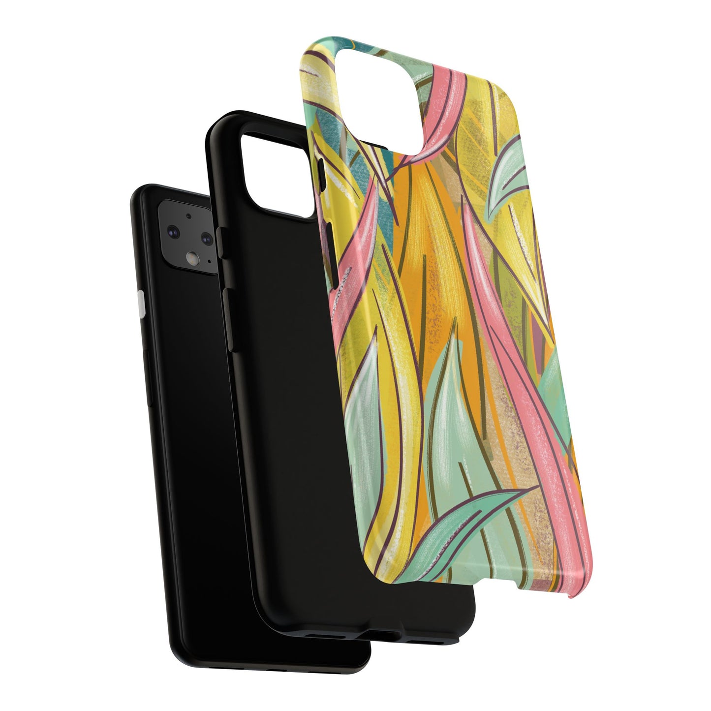 Vibrant Phone Case with Colorful Leaf Design, Tough Cases for Nature Lovers, Eco-Friendly Gift, Summer Vibes, Floral Phone Cover