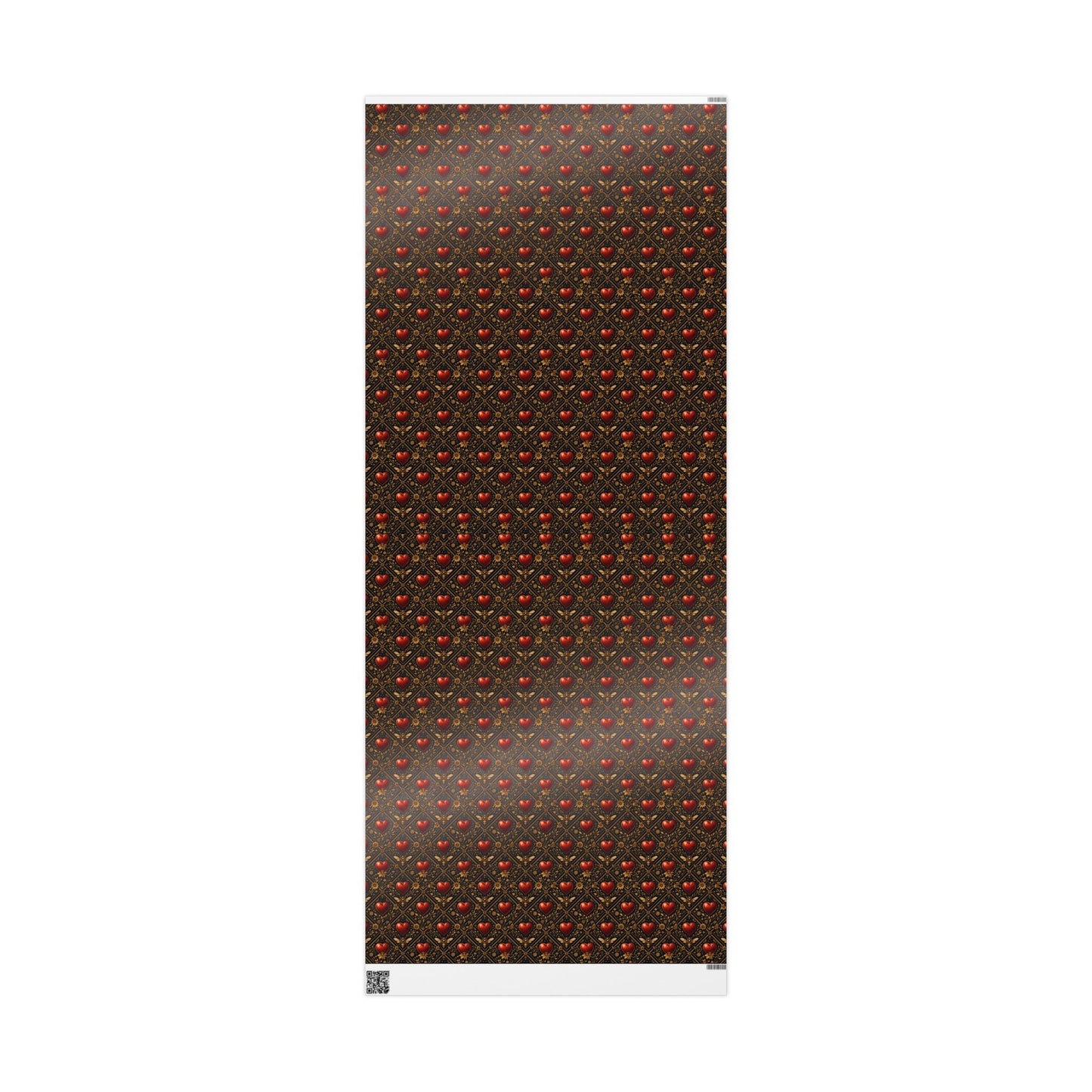 Ornate Heart Wrapping Paper Roll – Elegant Red & Gold Gift Wrap