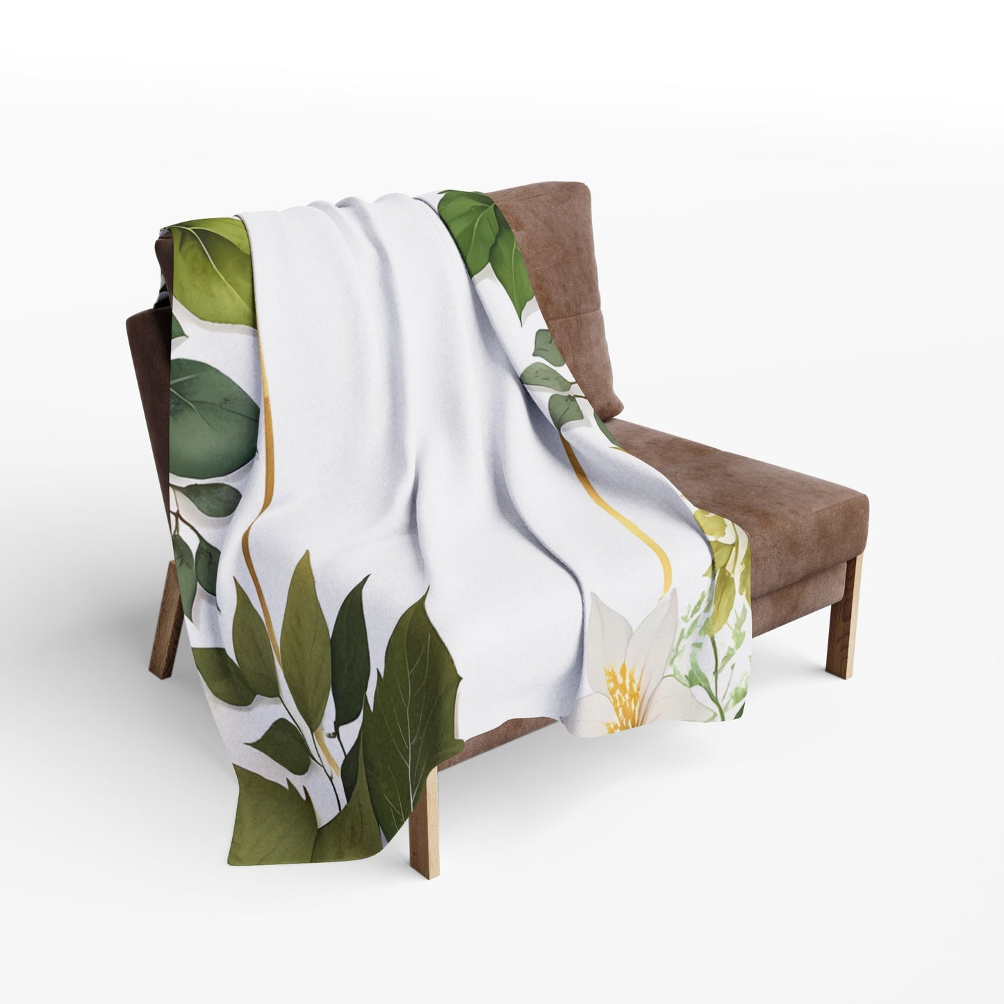 Floral Arctic Fleece Blanket, Cozy Throw, Home Decor, Gift for Her, Botanical Blanket, Seasons Gift, Relaxing Atmosphere