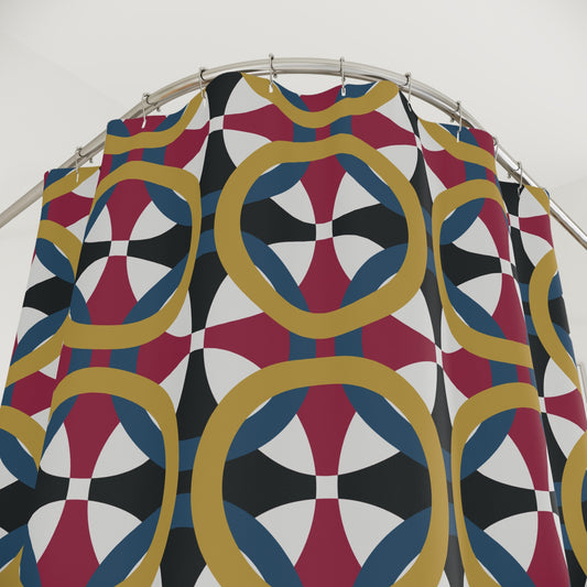 Colorful Geometric Shower Curtain - Modern Bathroom Decor, Boho Chic Home Accessory, Gift for Homeowners, Fun and Stylish Bath Decor