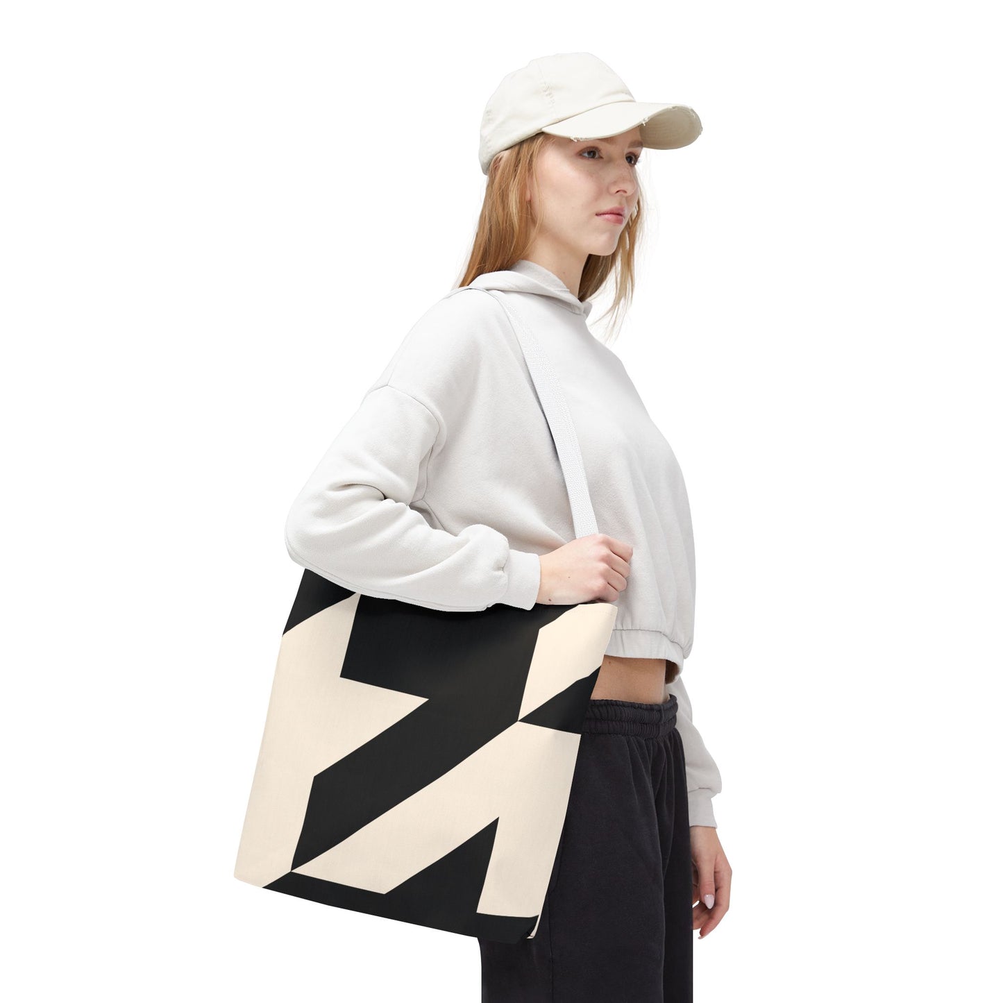 Chic Abstract Tote Bag, Stylish Travel Bag, Reusable Shopping Bag, Modern Design Bag, Fashionable Canvas Tote