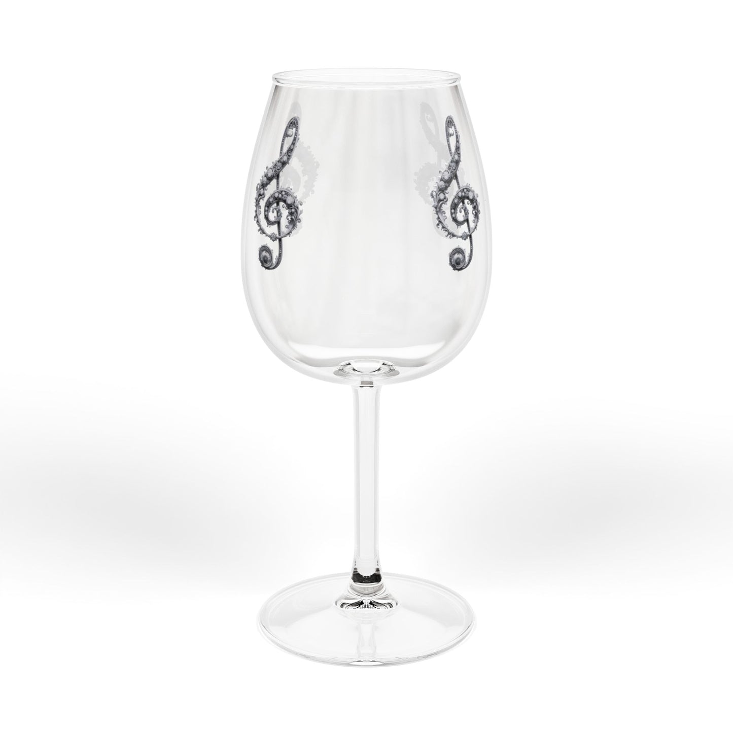 Musical Treble Clef 12oz Wine Glass — Musician Gift & Concert Party Glass