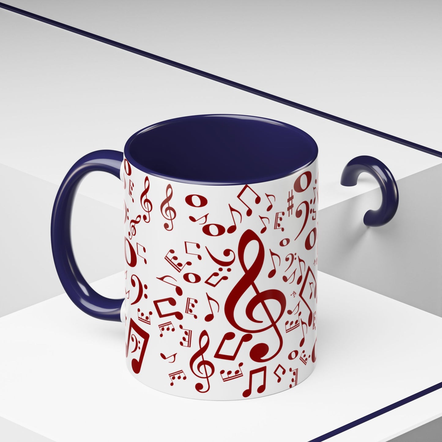 Accent Coffee Mug (11, 15oz) - Musical Notes
