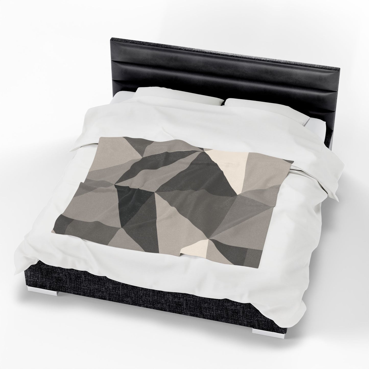 Cozy Geometric Velveteen Plush Blanket | Soft Throw for Home Decor, Gift for Homeowners, Minimalist Design, Perfect for Cozy Nights