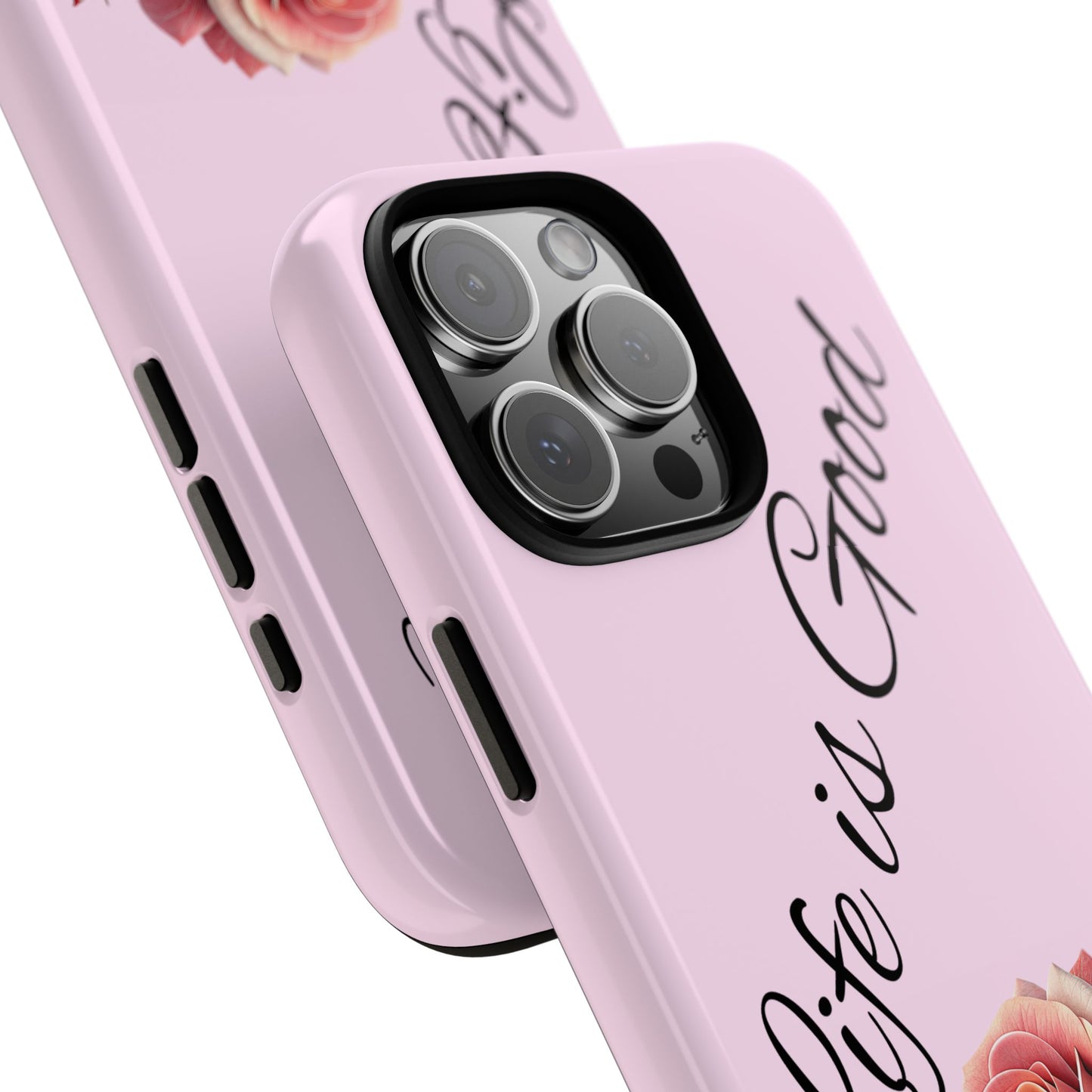 Roses & Positivity Phone Case - Floral Design, Life is Good, Tough Cases for Everyday Wear, Gift for Friends, Mother's Day, Spring [...]