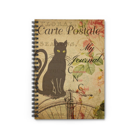 Charming Cat Spiral Notebook, Vintage Floral Notebook, Cute Journal, Gift for Cat Lovers, Personalized Stationery