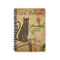 Charming Cat Spiral Notebook, Vintage Floral Notebook, Cute Journal, Gift for Cat Lovers, Personalized Stationery