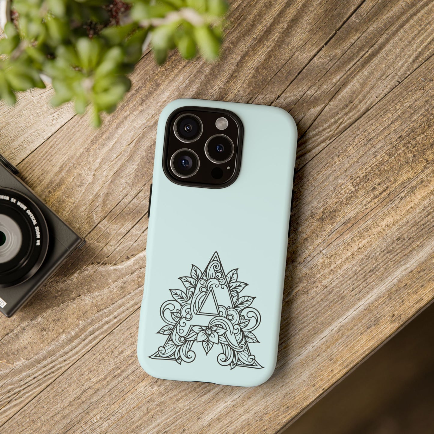 Personalized Tough Phone Case, Floral Monogram Cell Phone Cover, Custom Protective Case, Unique Gift, Birthday, Graduation
