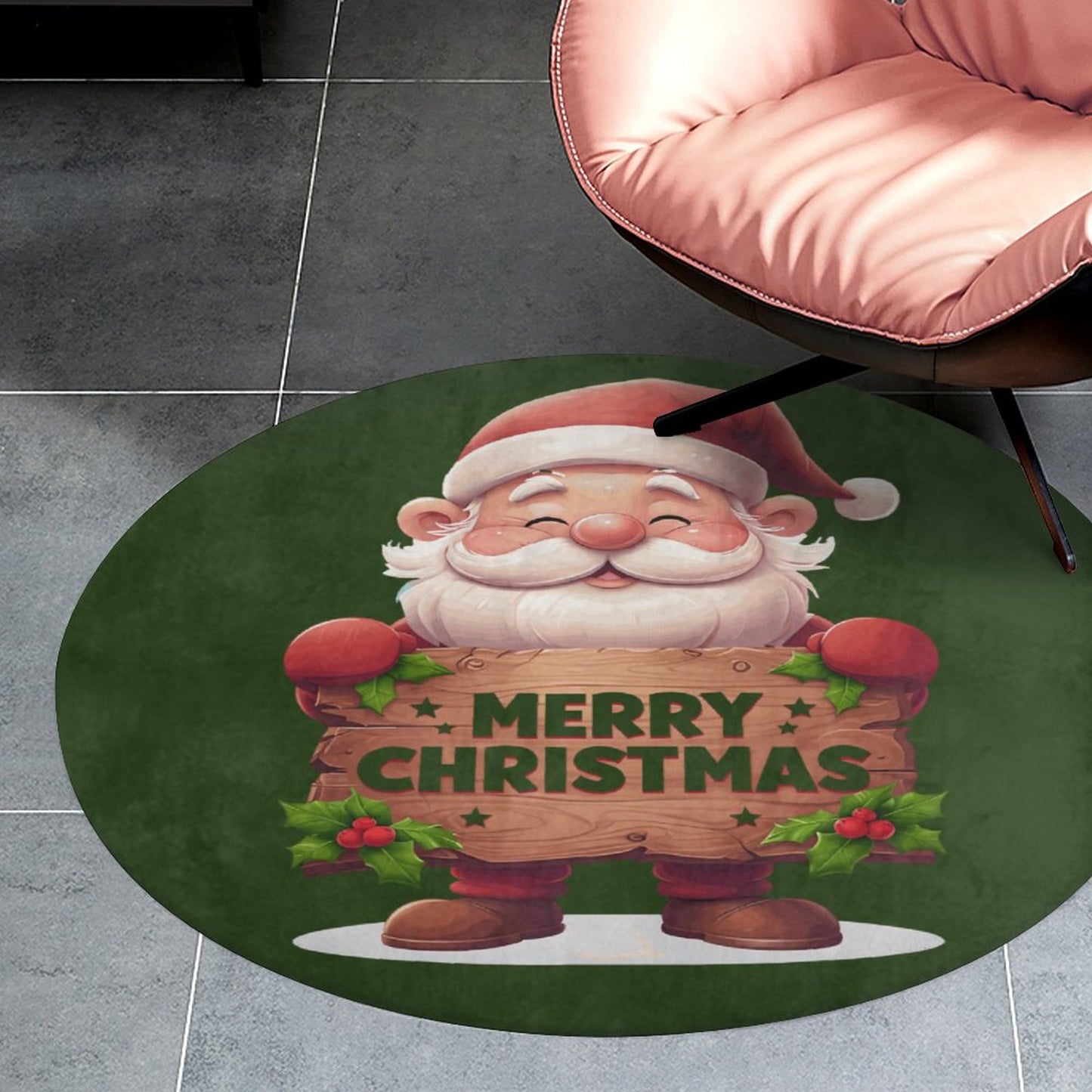 Round Coral Velvet Warm Floor Mat