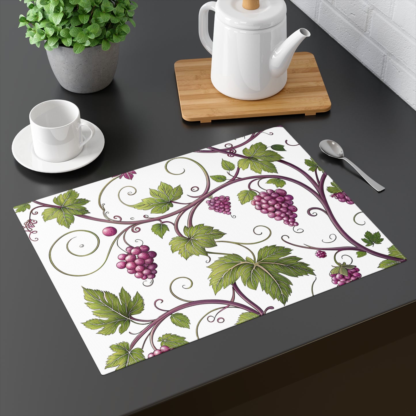 Grapevine Placemat, Decorative Dining Accessory, Table Setting, Home Decor, Kitchen Gift, Dinner Party Mat, Elegant Tableware
