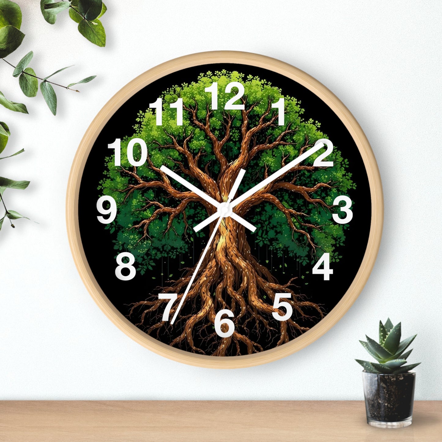 Nature-Inspired Tree Wall Clock, Home Decor, Eco-Friendly Gift, Rustic Aesthetic, Unique Timepiece, Woodland Theme