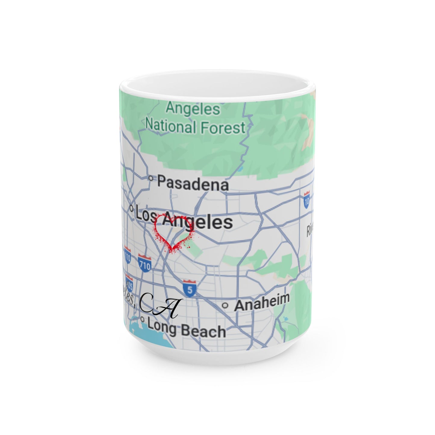 Personalized Los Angeles, CA Map Ceramic Mug | Custom Location Coffee Cup, Travel Keepsake, Gift for Her, Housewarming, Adventure Lover