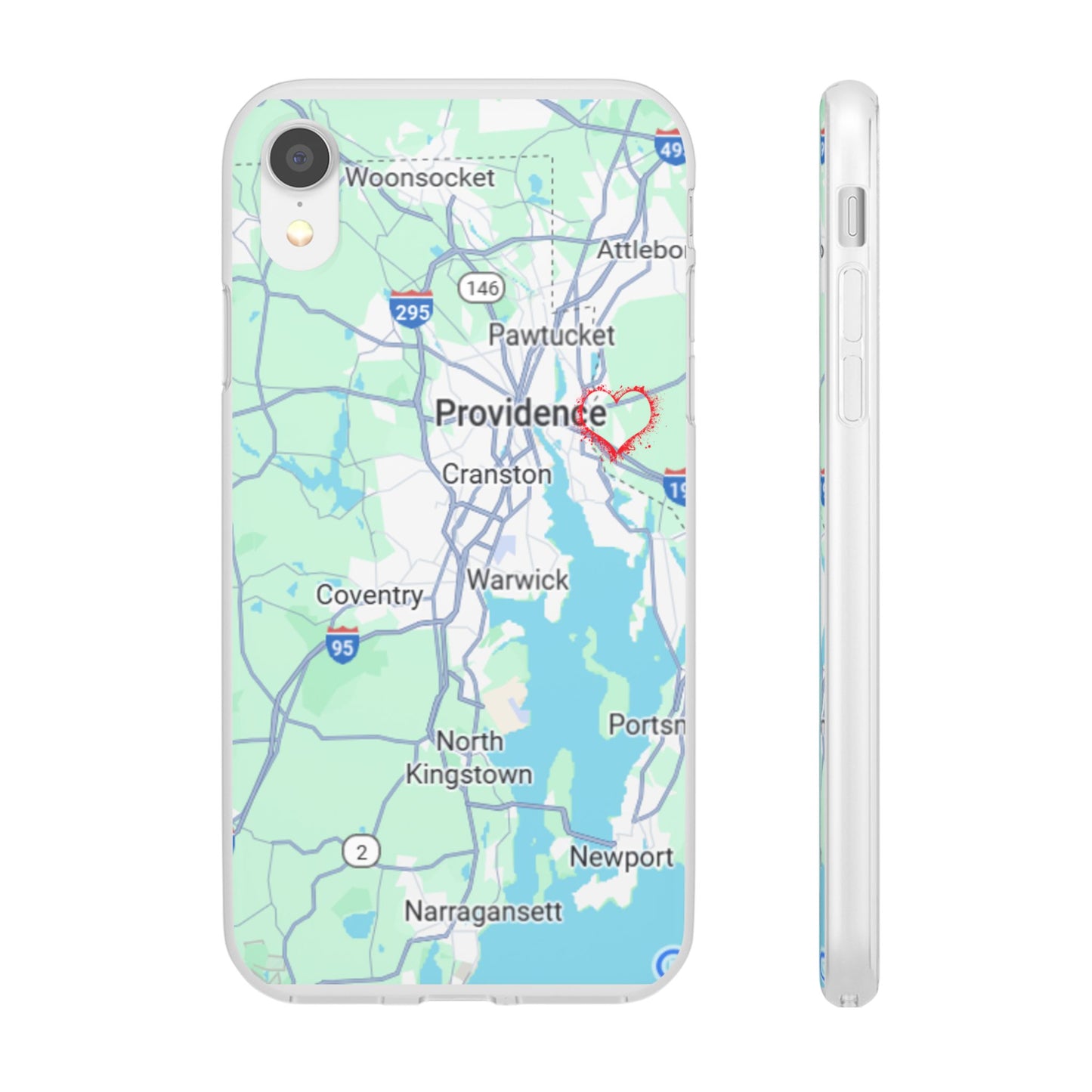 Providence Heart Map Phone Case - Custom Flexible Smartphone Protector, Gift for Her, Map Lover's Accessory, Personalized Case, Travel [...]
