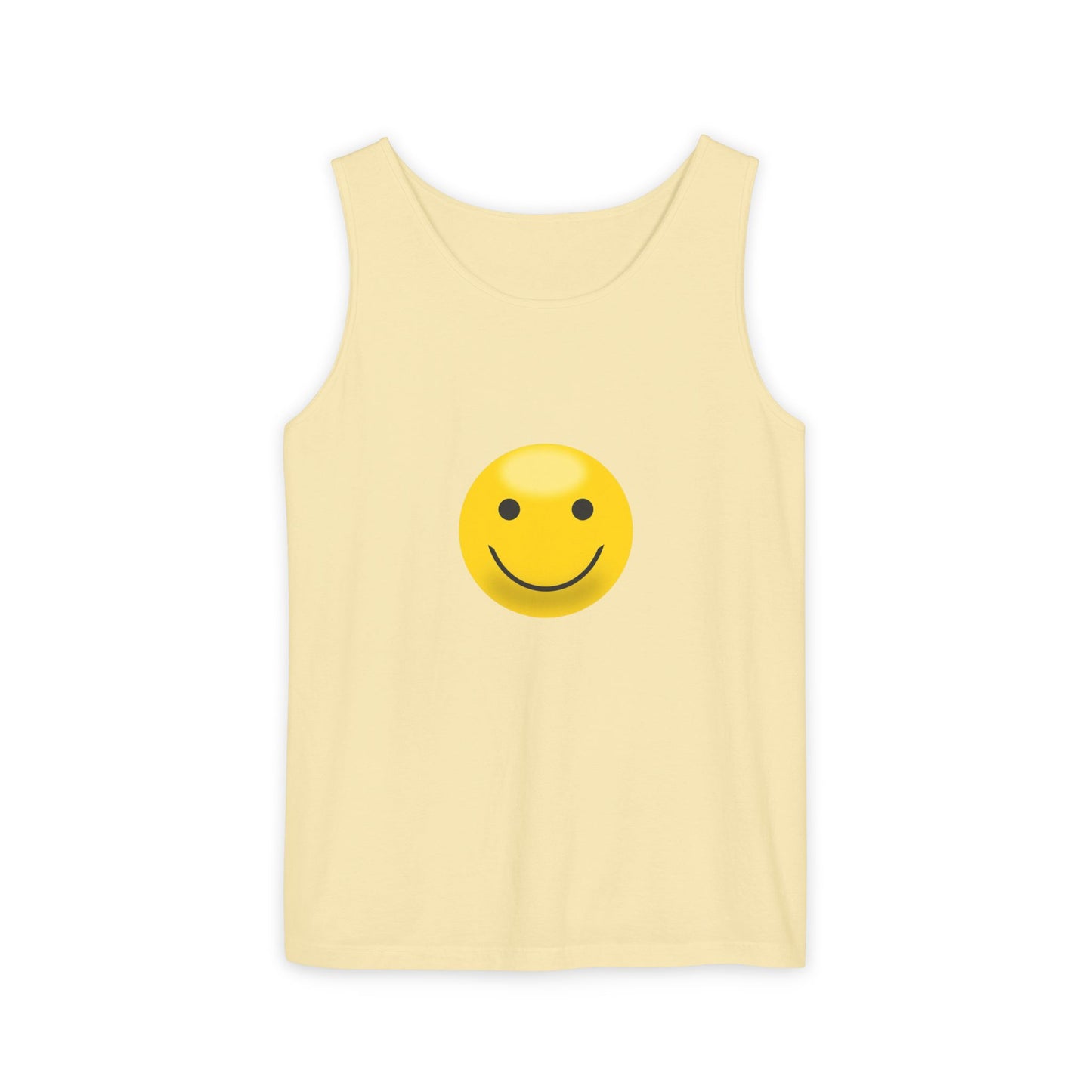 Smiley Face Tank Top, Summer Shirt, Casual Wear, Beach Outing, Gift for Friends, Positive Vibes Apparel