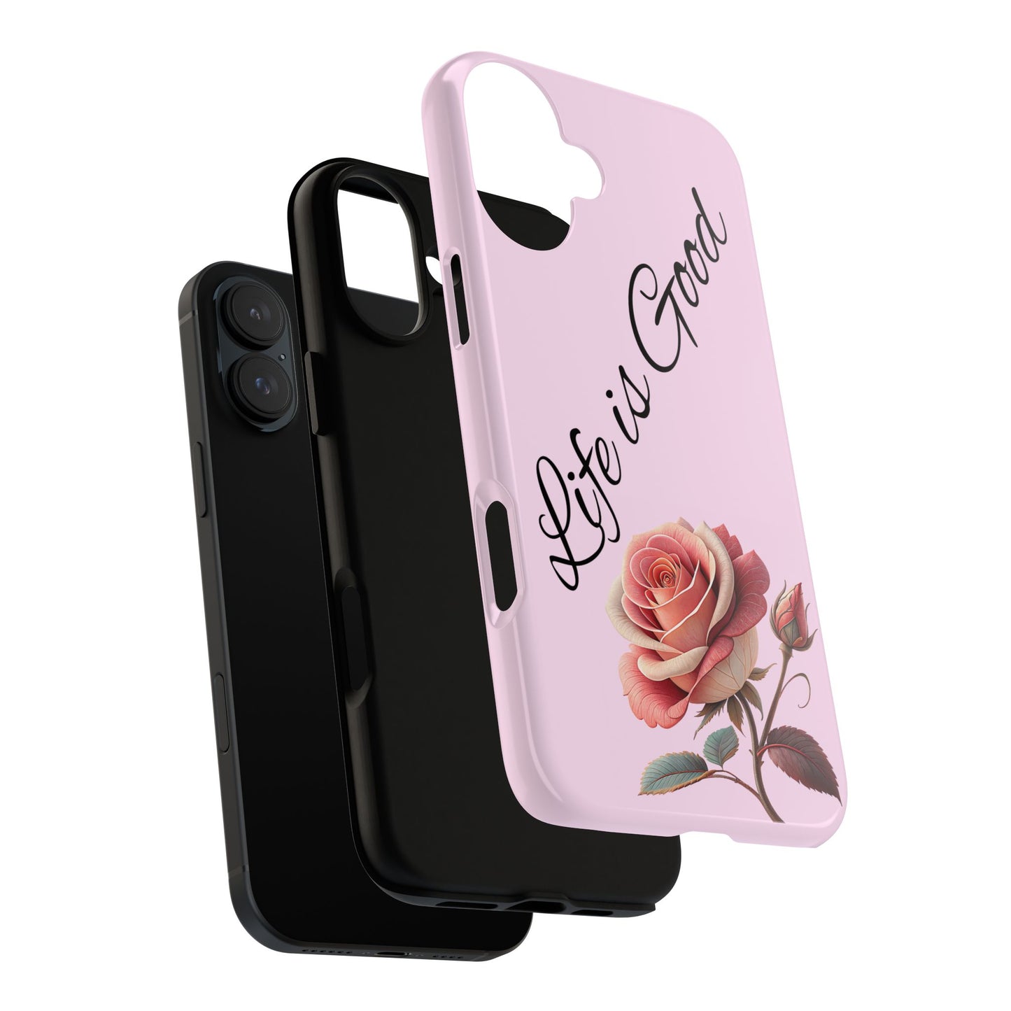 Roses & Positivity Phone Case - Floral Design, Life is Good, Tough Cases for Everyday Wear, Gift for Friends, Mother's Day, Spring [...]