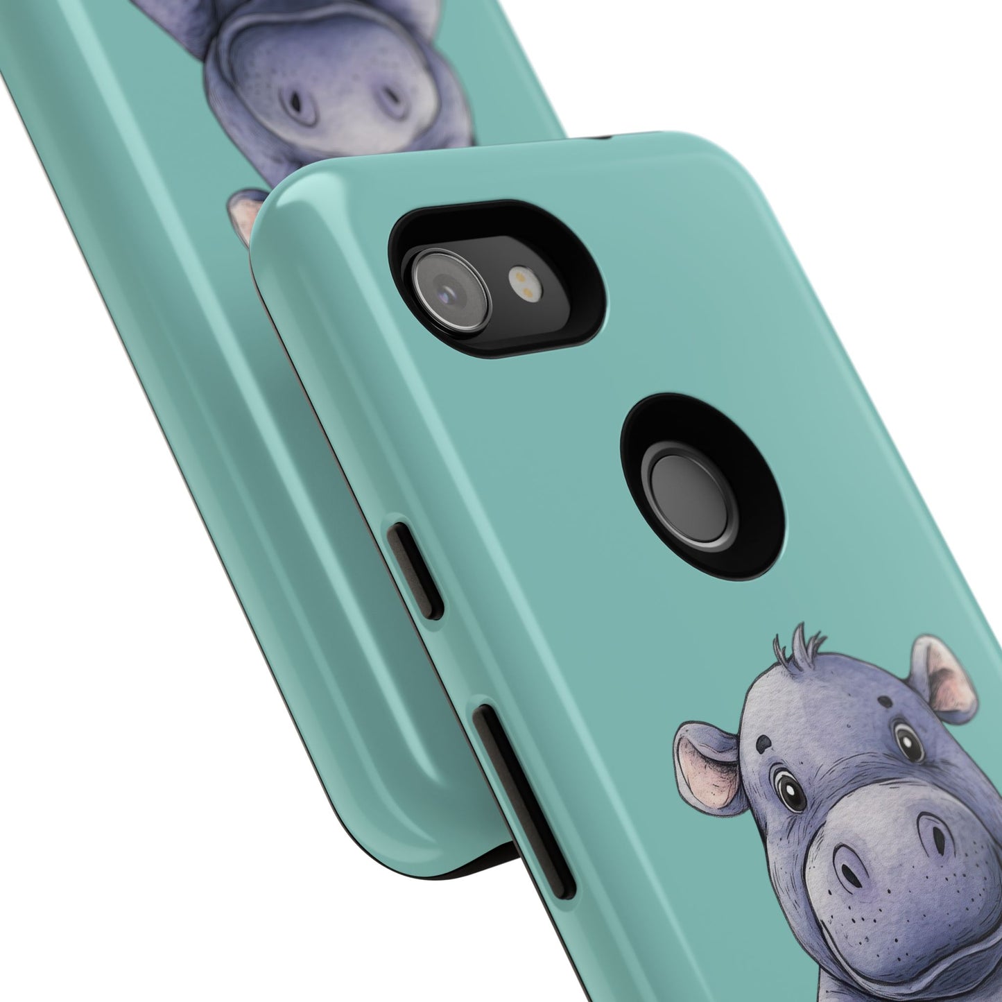 Cute Hippo Phone Case, Tough Phone Cover, Fun Animal Case, Gift for Kids, Cute Decor, Birthday Present