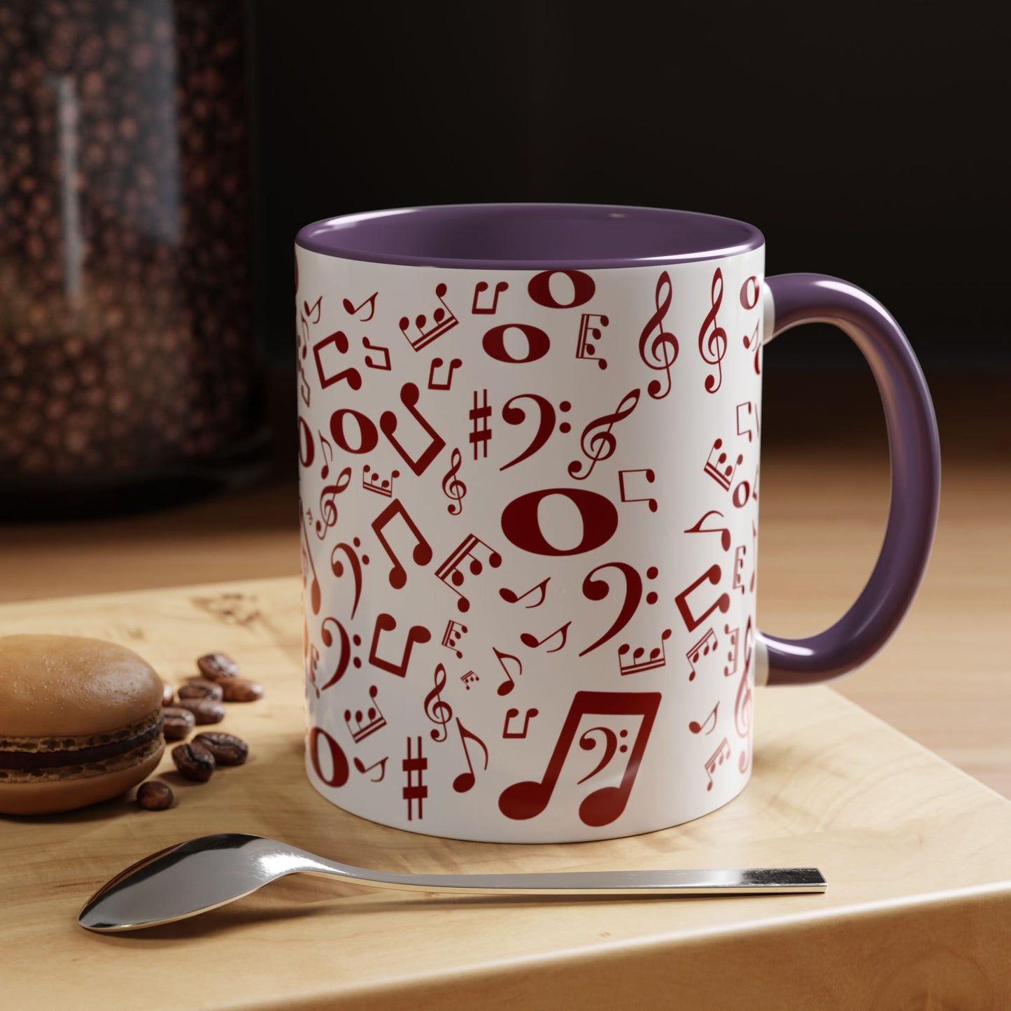 Accent Coffee Mug (11, 15oz) - Musical Notes