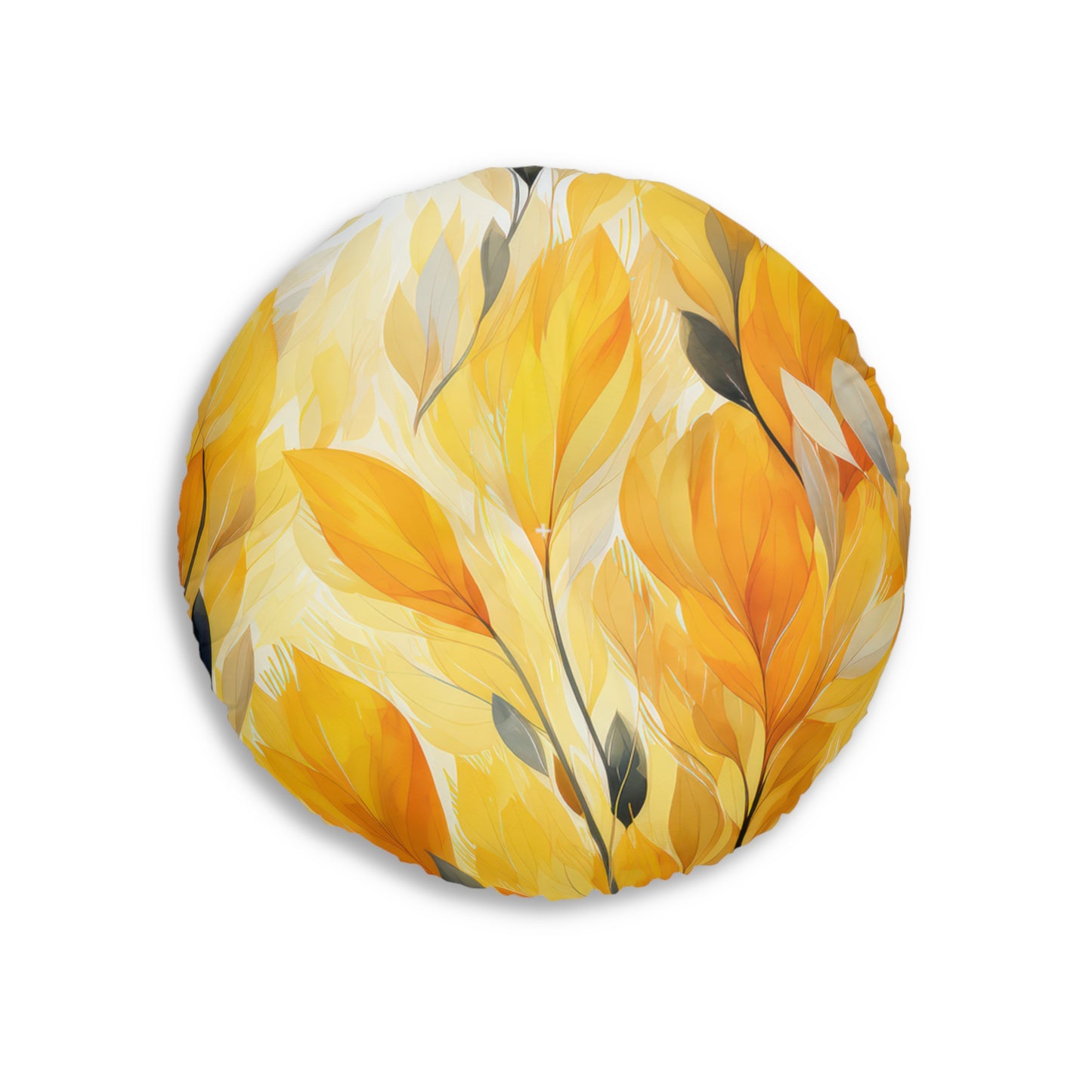 Cozy Autumn Tufted Floor Pillow, Round Decorative Cushion, Fall Decor, Boho Seating, Relaxation Pillow, Home Comfort Accessory