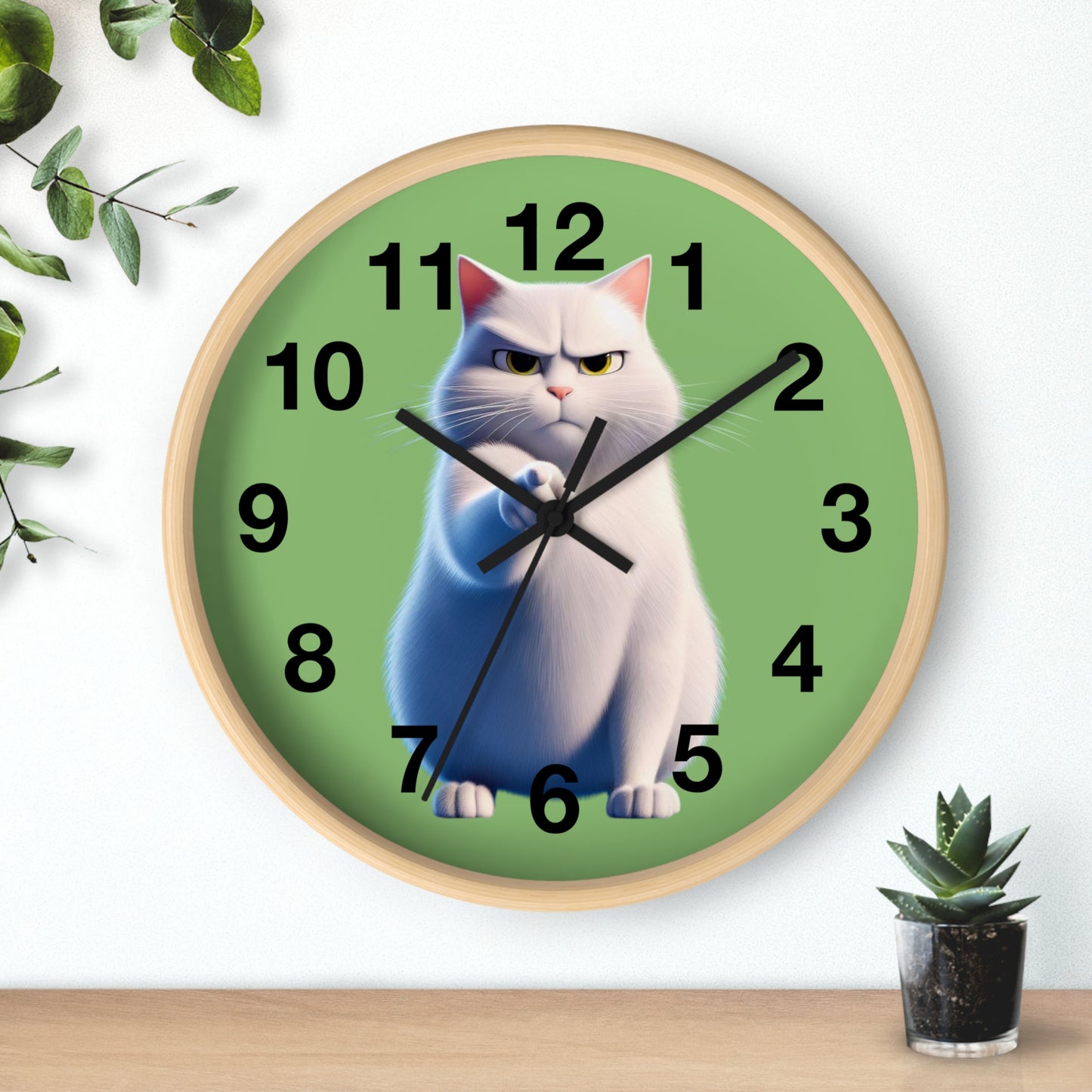 Whimsical Cat Wall Clock, Funny Animal Decor, Unique Gift for Cat Lovers, Home & Office Decoration, Purr-fect for Cat Themed Parties