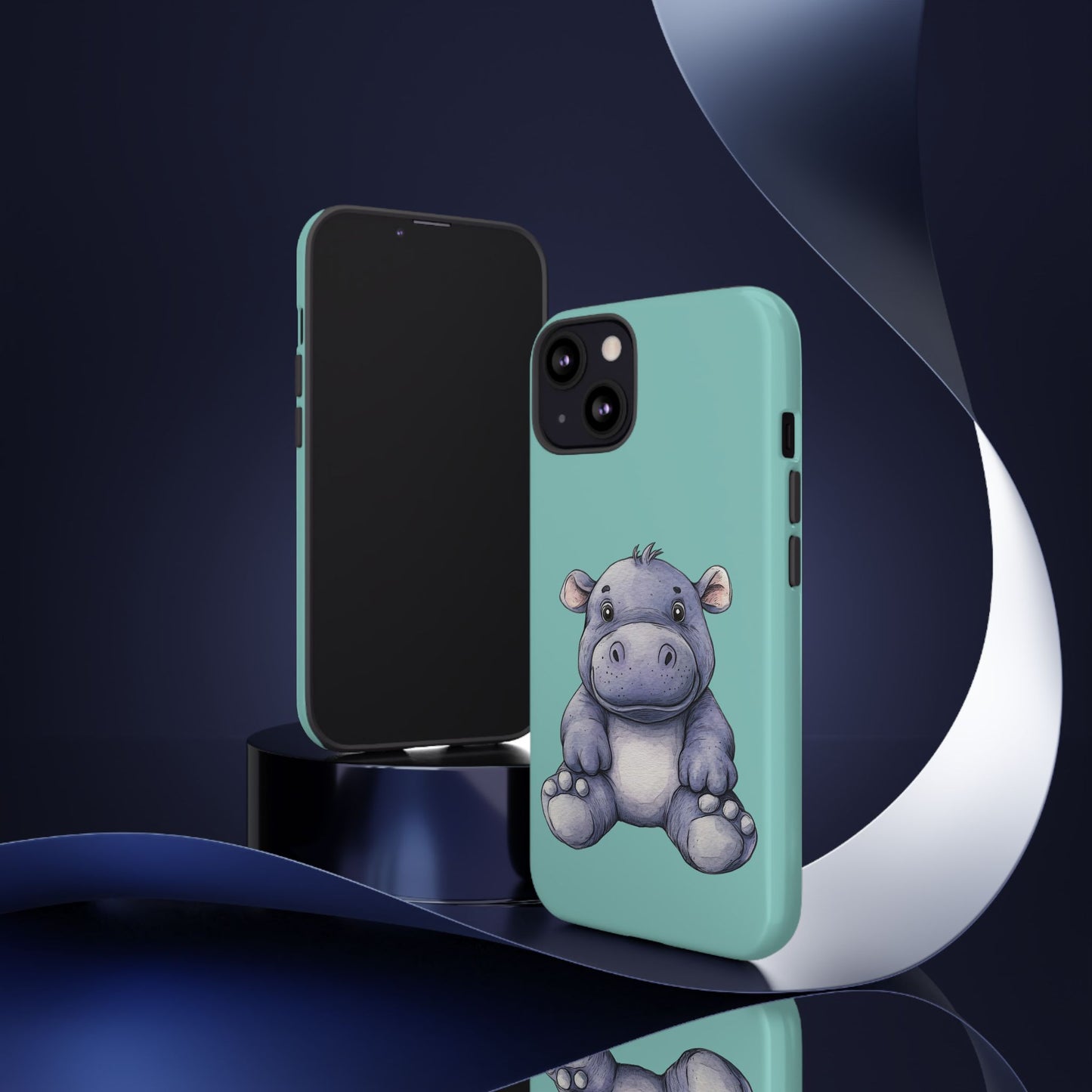 Cute Hippo Phone Case, Tough Phone Cover, Fun Animal Case, Gift for Kids, Cute Decor, Birthday Present