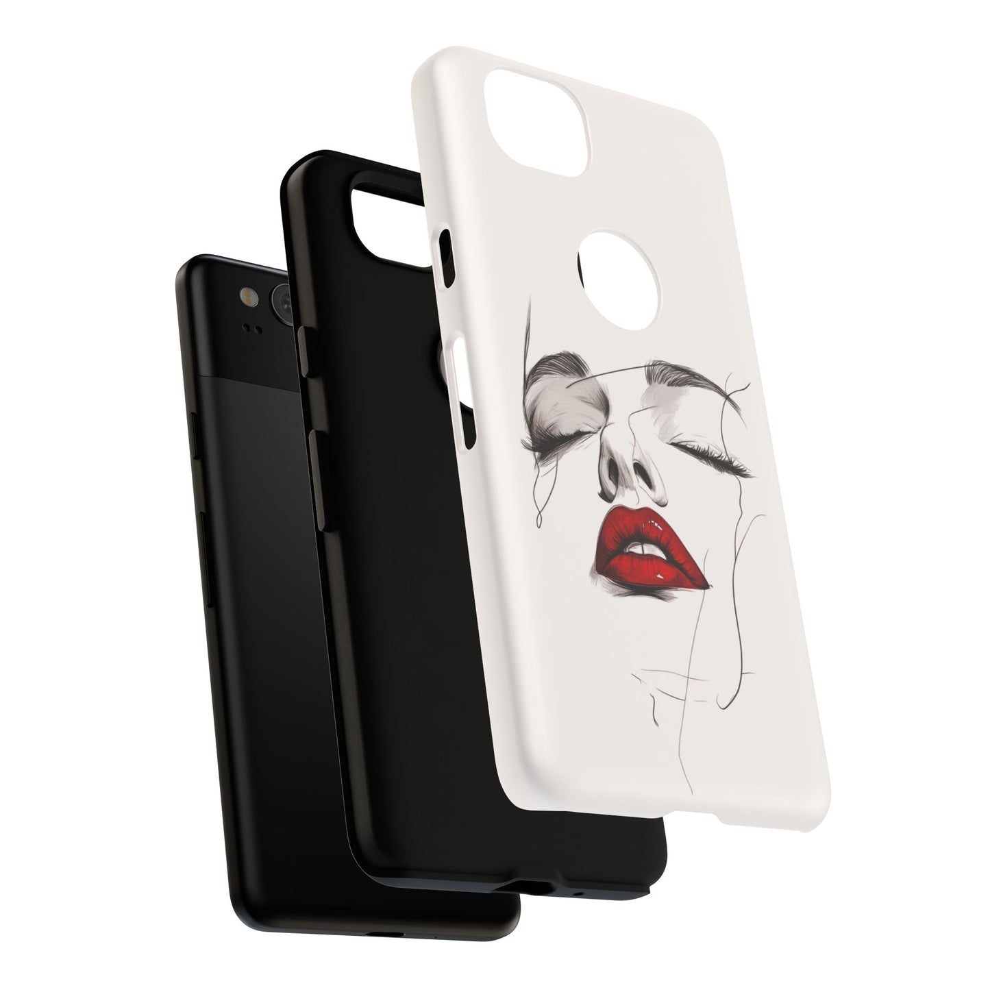 Stylish Phone Case with Artistic Lip Design, Femme Tech Accessory, Trendy Device Cover, Gift for Her, Unique Phone Accessories