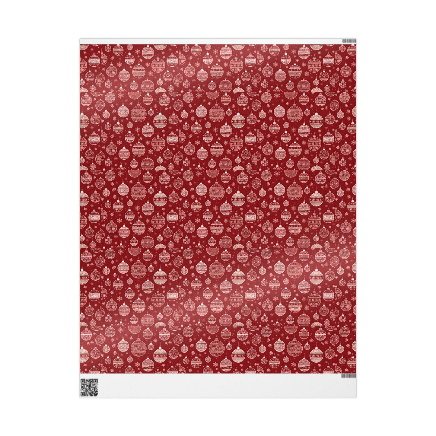 Festive Red Ornament Wrapping Paper Roll — Christmas Gift Wrap