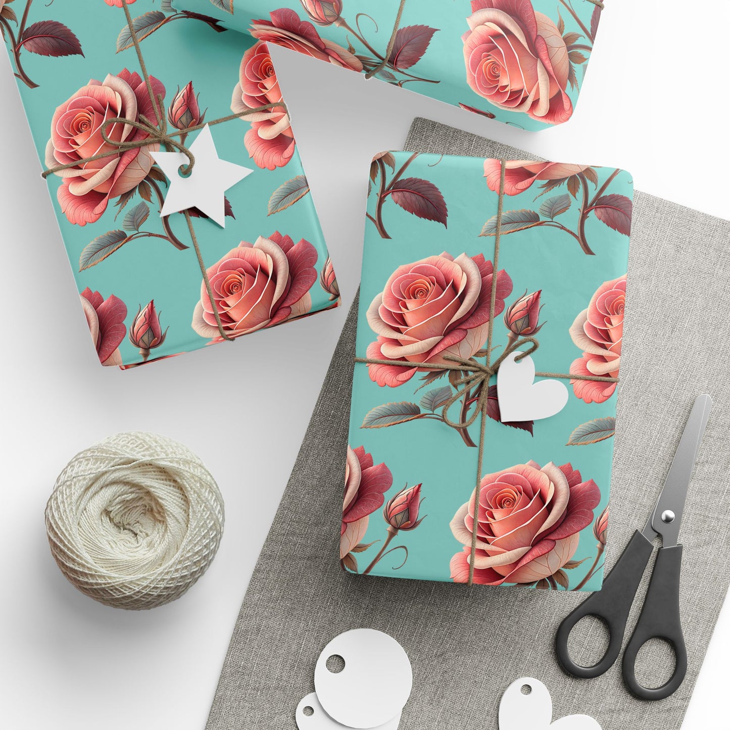 Floral Wrapping Paper, Vintage Rose Gift Wrap, Eco-Friendly Wrapping Sheets, Birthday, Bridal Shower, Holiday Packaging