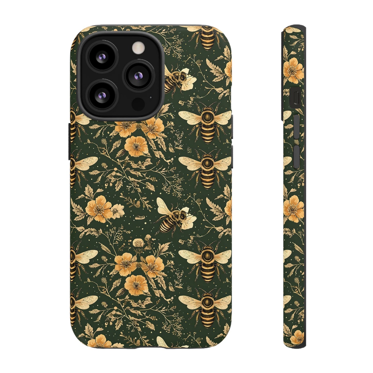 Nature-Inspired Phone Case, Tough Cases for Nature Lovers, Floral Bee Design, Eco-Friendly Gift, Summer Vibes, Trendy Phone Accessory,