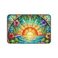 Sunset Tropical Desk Mat — Stained-Glass Sunrise Beach Mouse Pad
