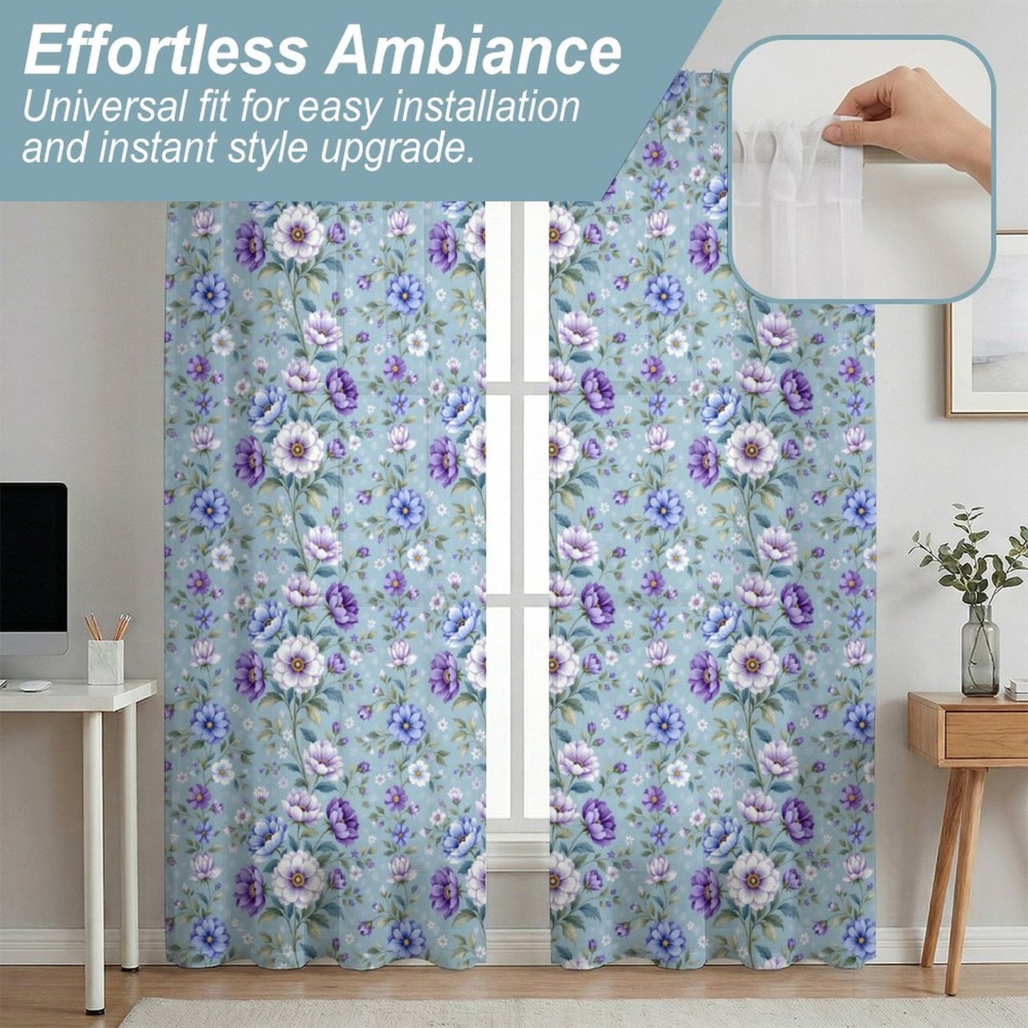 Sheer Curtain Flowers