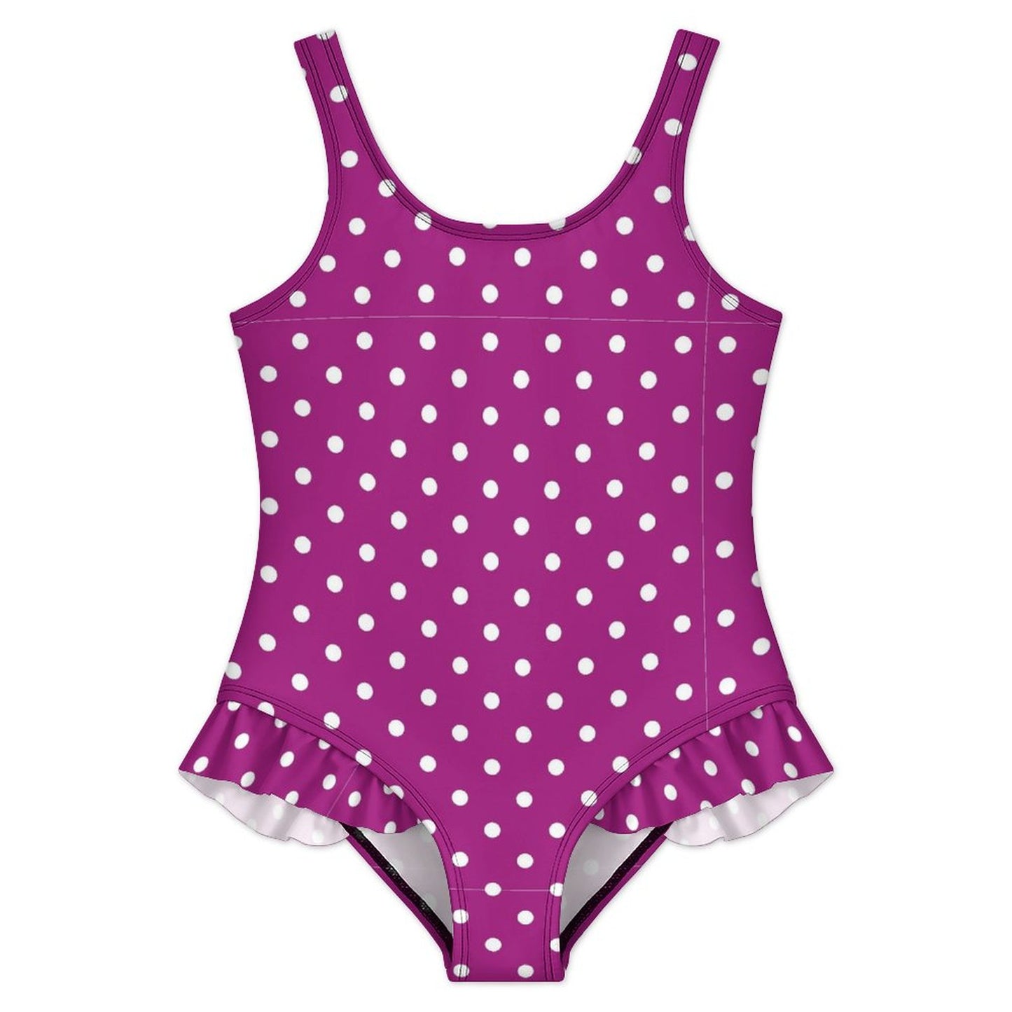 Girls Ruffle Trim One Piece Swimwear