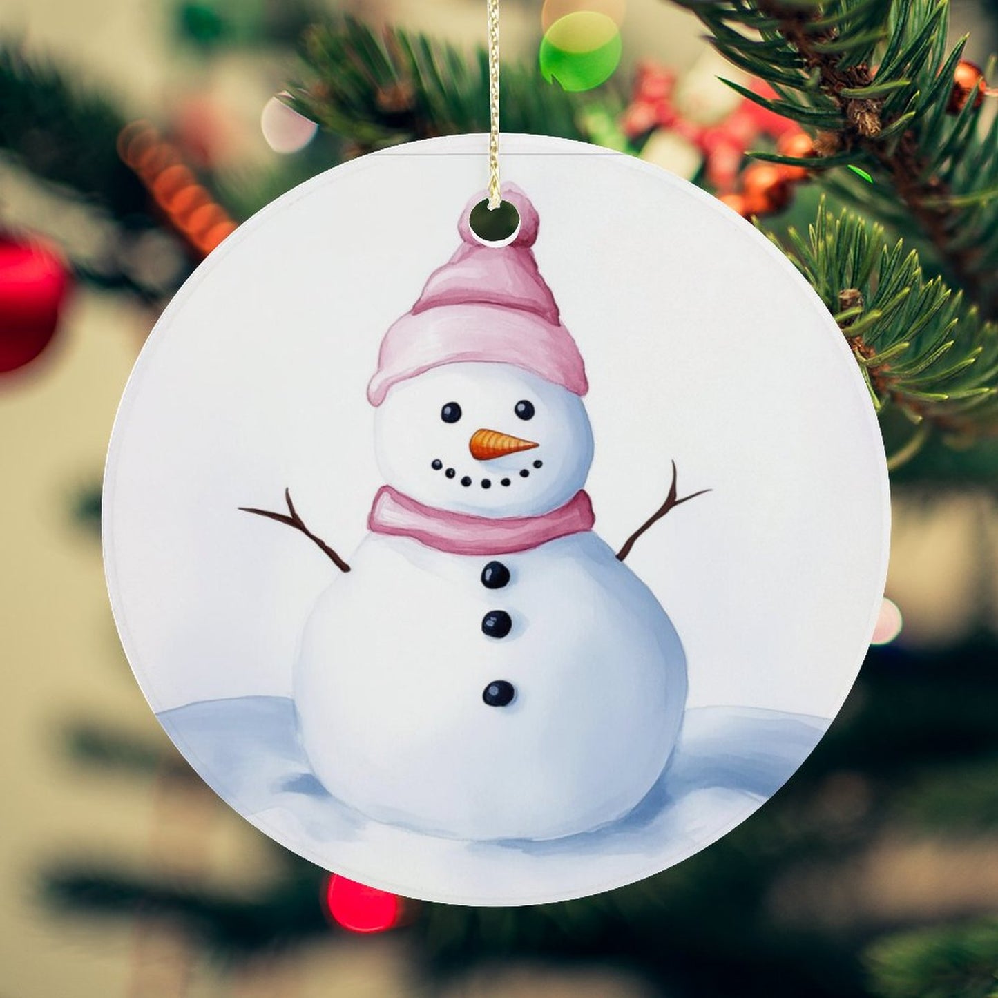 Round Ceramic Christmas Decorations (Matte Surface)