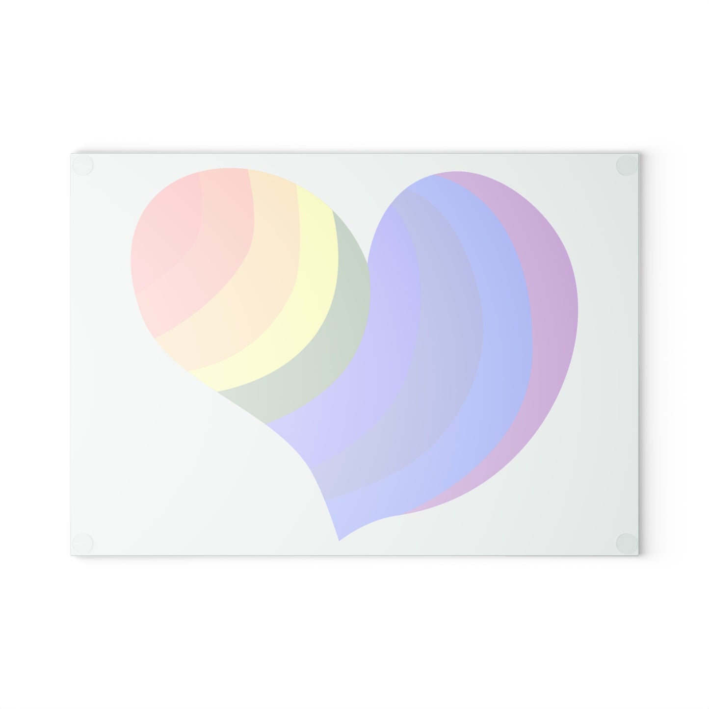 Colorful Heart Glass Cutting Board | LGBTQ+ Decor, Kitchen Gift, Rainbow Home Accent, Wedding Shower Gift, Charcuterie Board