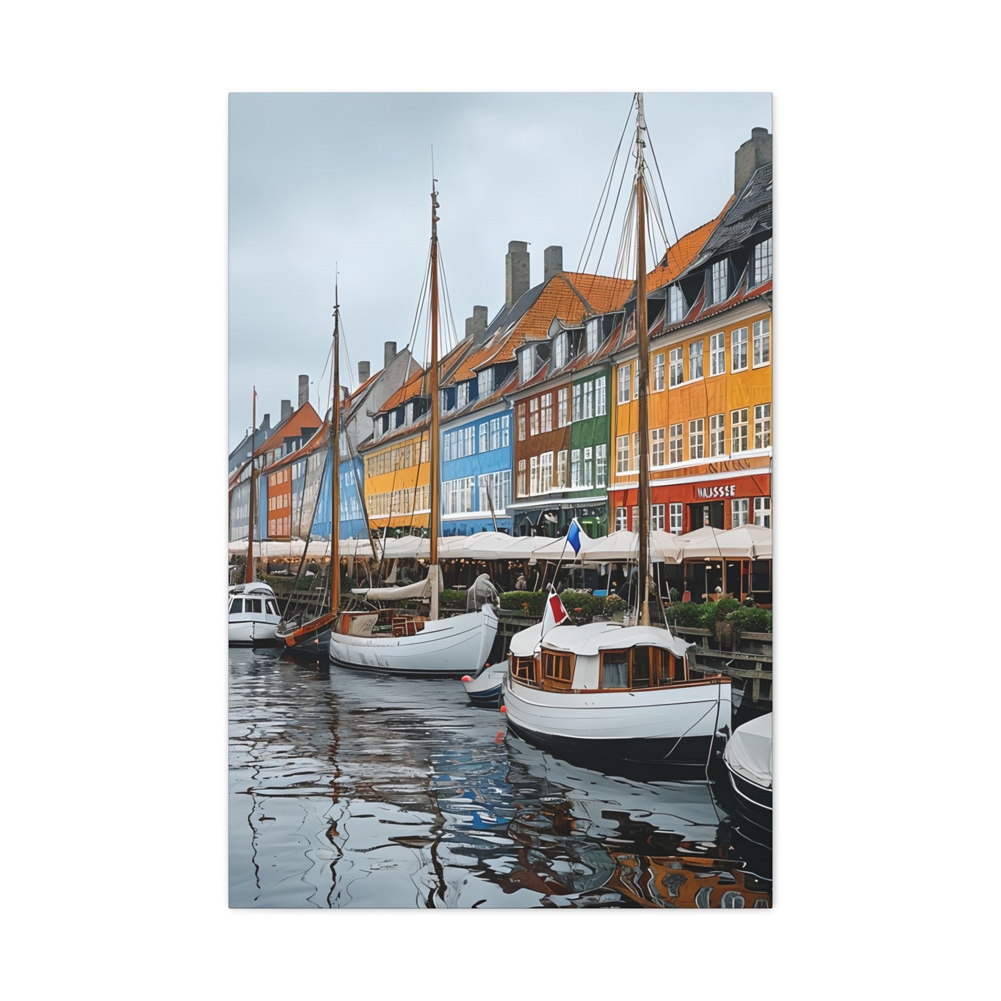 Coastal Canvas Print, Vibrant Harbor Art, Nautical Home Decor, Gift for Sailors, Maritime Wall Art