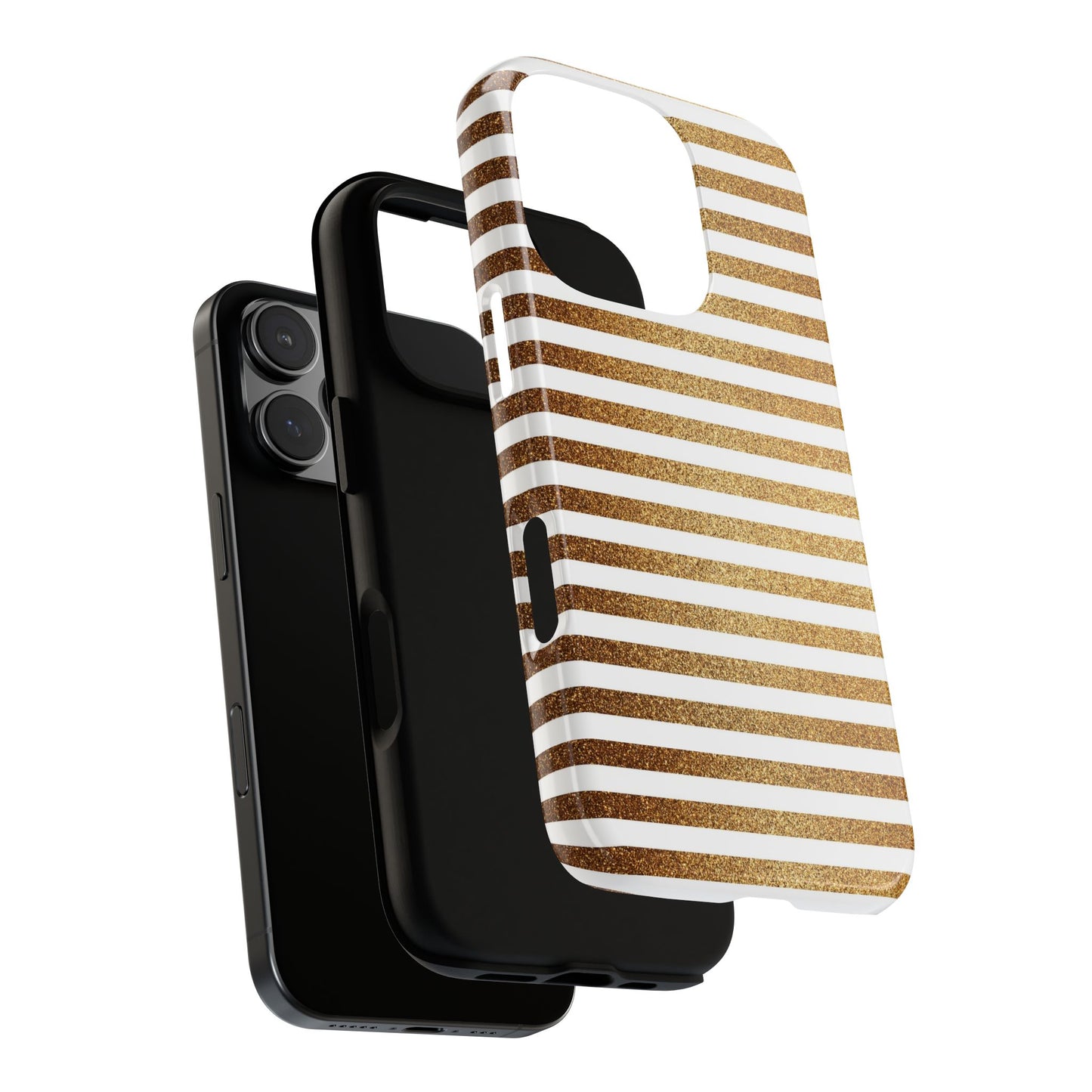 Glamorous Gold Striped Phone Case | Tough Cases, Stylish Phone Cover, Chic Accessories, Gift for Her, Fashionable Tech