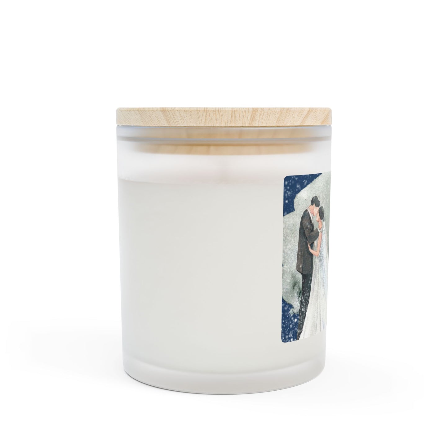 Winter Romance Candle, Cozy Wedding Gift, Frosted Glass Candle, Home Decor, Wedding Candle, Aromatherapy Candle