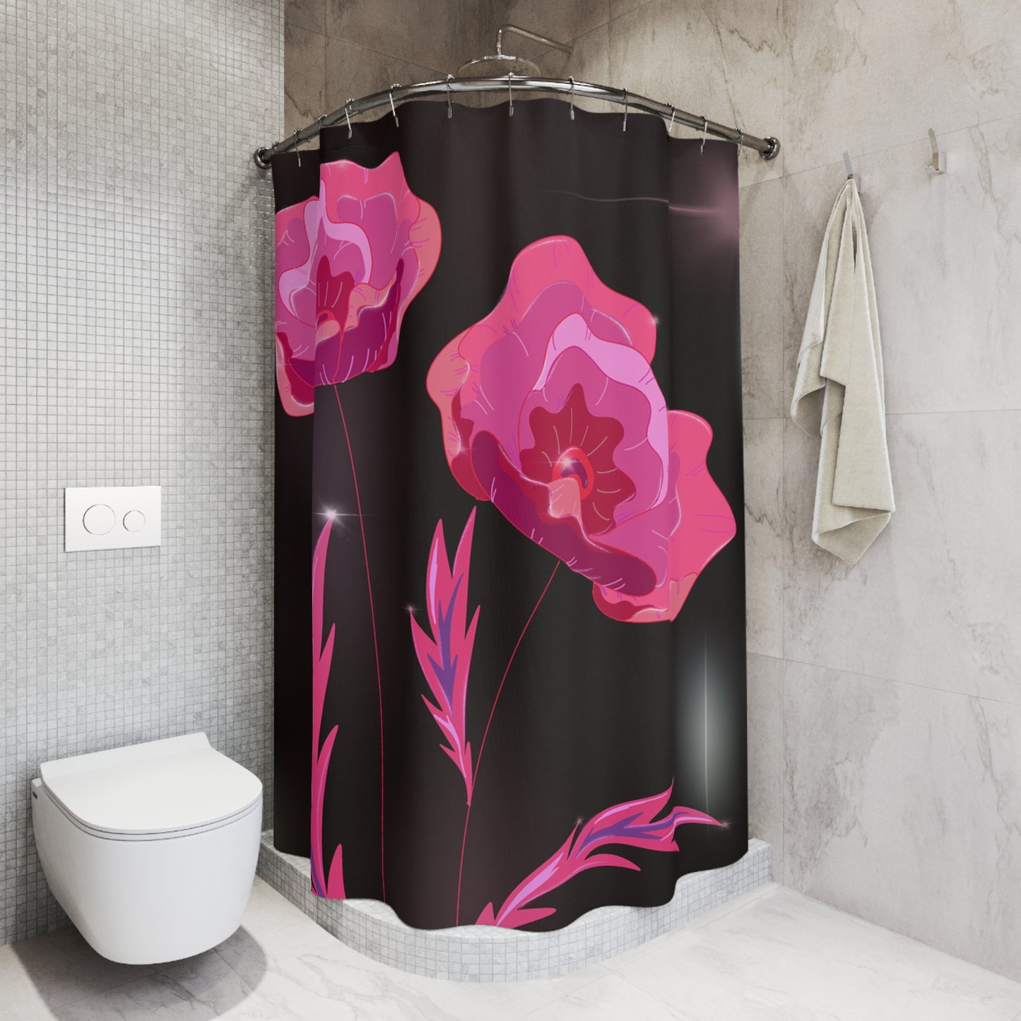 Elegant Floral Shower Curtain, Stylish Bathroom Decor, Gift for Home, Pink Poppy Design, Modern Floral Shower Curtain, Unique Bathroom [...]