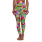 Colorful High Waisted Yoga Leggings - Fun Patterned Activewear for Fitness, Workout, Yoga, Dance, Casual Wear