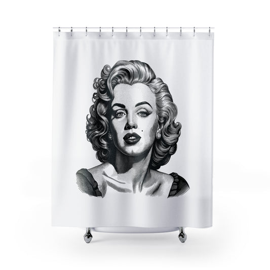 Marilyn Monroe Shower Curtain, Vintage Glam Home Decor, Hollywood Style Bathroom Accessory, Art for Bath, Gift for Movie Lovers